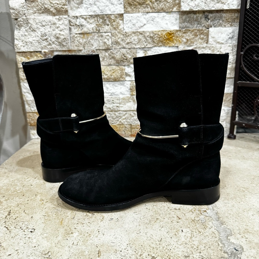 BALENCIAGA Women’s Black Suede Block Heel Ankle Boots EUR Size 36 / US Size 6 - Picture 3 of 11